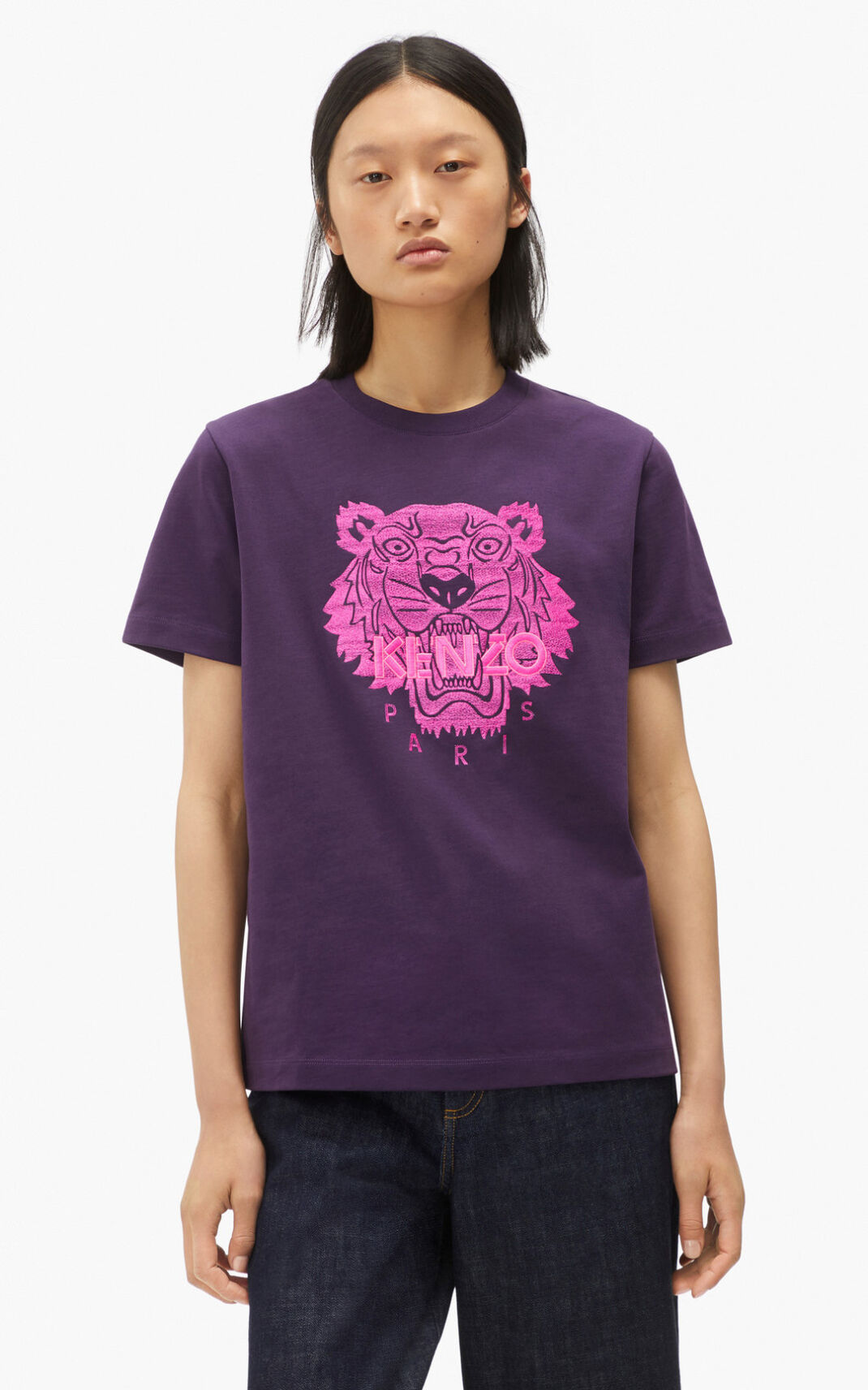 Camiseta Kenzo Loose Tiger Feminino - Roxo | 813XUBMYG